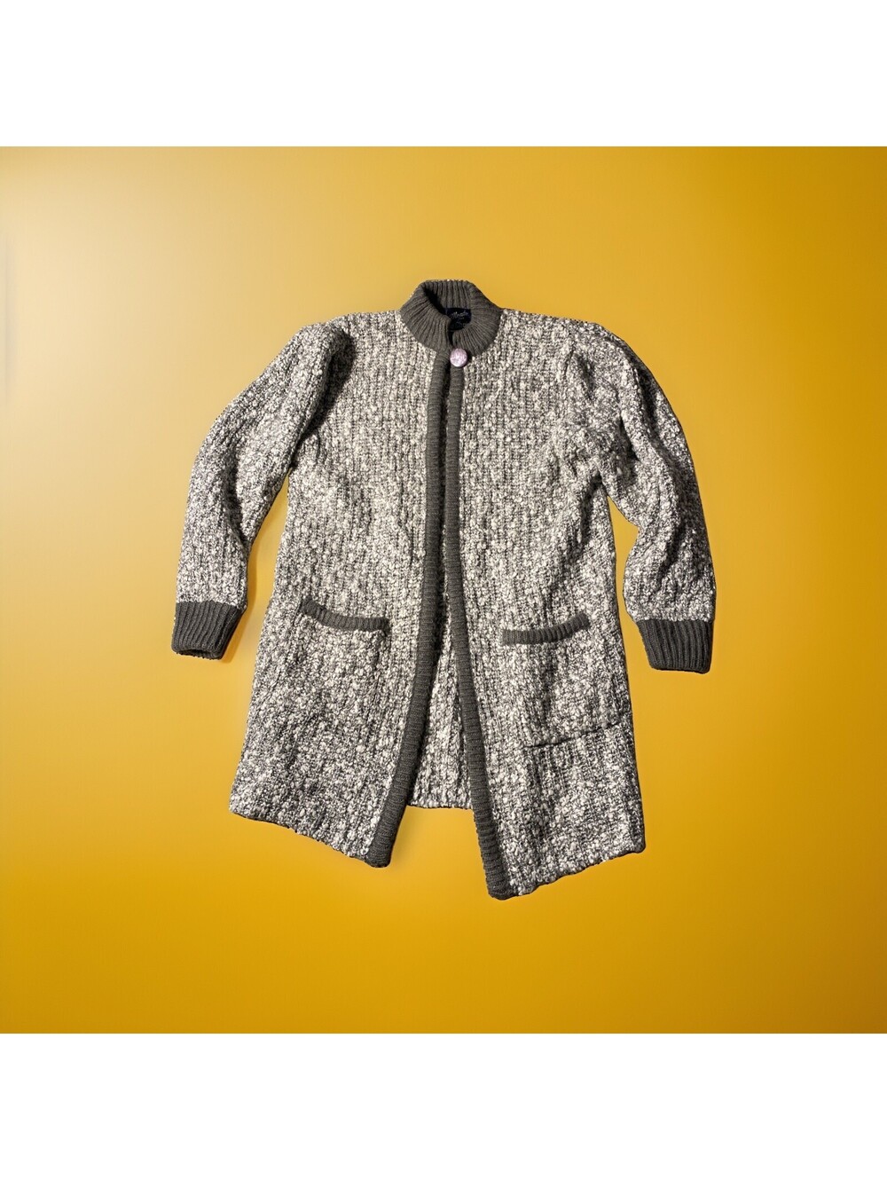 Vintage Women's Monto Por Le Chois Boucle Knit Sweater Coat Cardigan Medium